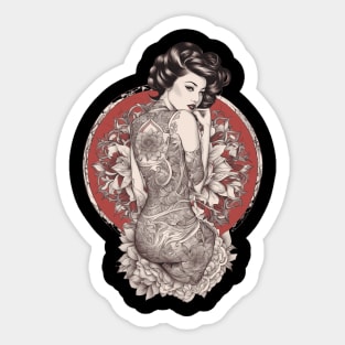 Mystical Graceful Asian Lady Sticker